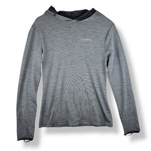 Voormi Hoodie Womens Medium Gray River Run Long Sleeve Base Layer Wool Blend Top